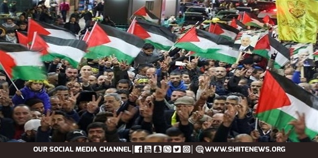 فلسطینیوں کا مظاہرہ