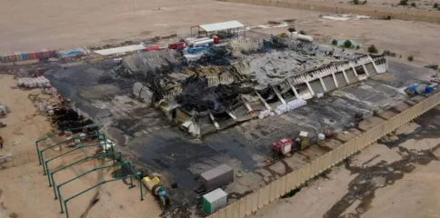 بصرہ میں  امریکی تیل کی بڑی کمپنی ہیلی برٹن کمپاؤنڈ ایرانی ڈرون حملے سے مکمل طور پر تباہ