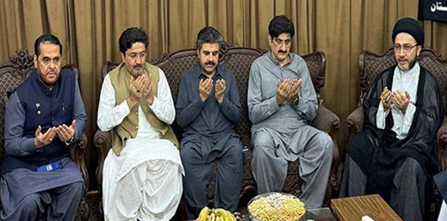 وزیراعلی سندھ مرادعلی شاہ کی جعفریہ الائنس کے دفتر آمد، آیت اللہ خامنہ ای کی شہادت پر اظہار تعزیت