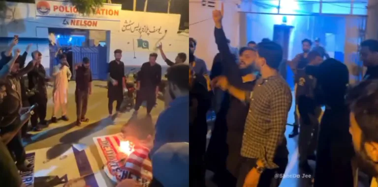 انچولی میں عزاداروں کا شدید احتجاج، امریکی پرچم نذر آتش: پولیس اور انتظامیہ کی بے جا مداخلت کے خلاف ردعمل