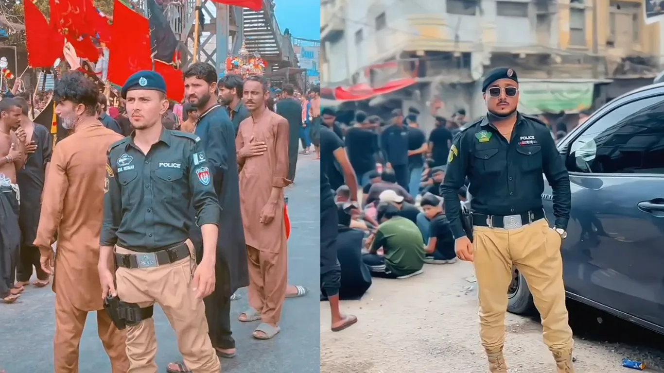 عاشورہ کے دن ریاستی وردی میں کالعدم سپاہ صحابہ کا دہشتگرد عزاداری کے جلوسوں میں آزادانہ ٹہلتا رہا، سیکیورٹی ادارے خاموش