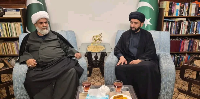 سینیٹر علامہ راجہ ناصر عباس جعفری اور مولانا سید حسین رضوی جامعہ الولایہ اسلام آباد میں