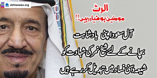 Aal Saud trying to give a sectarian color to Sheikh Nimr’s execution, Momineen should beware