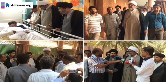 Allama Raja Nasir Abbas Jafri along with a delegation visited the injured of Jacobabad incident at a private hospital in Karachi