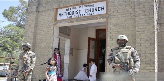 At least 8 killed as two suicide bombers strike at Quetta church