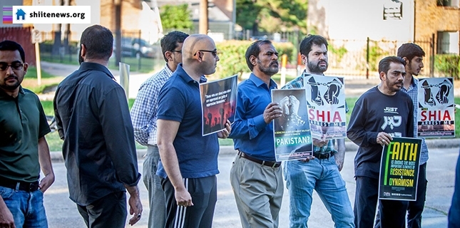 Demonstration outside Pakistani Consulate in Houston for missing Shias