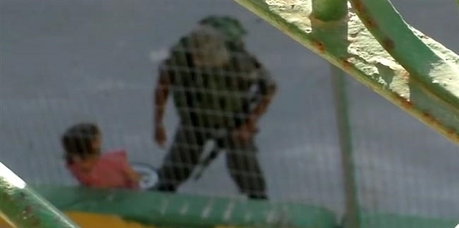 Israeli Soldiers harass small palestinain girl