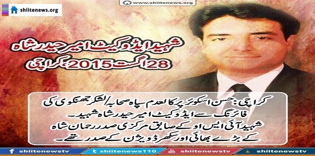 Lawyers boycott court proceedings against murder of Shia Advocate Ameer Haider Shah