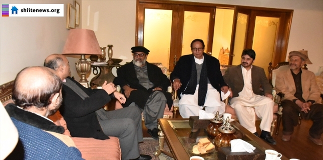Members of Gilgit Baltistan Assembly along with Allama Raja Nasir met Chaudhry Shujaat