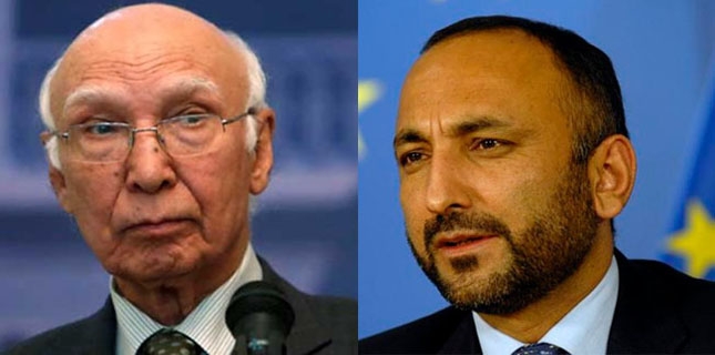 Sartaj Aziz asks Afghan NSA: Take strong action against Jamat-ul-Ahrar