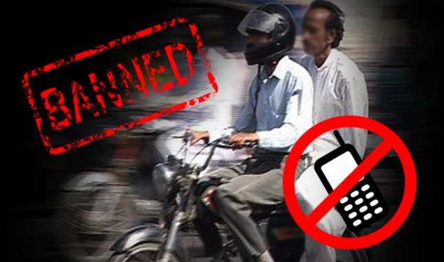 Sindh Govt decides ban on pillion riding, cell phone service