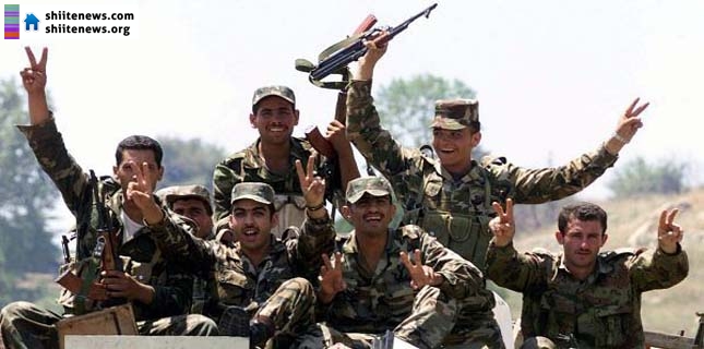 Syrian soldiers march into Tayyibat after clashes