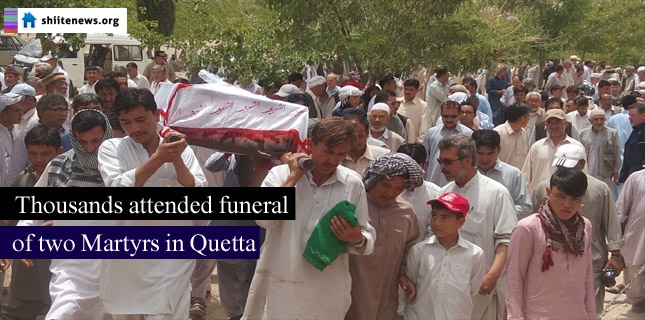Thousands attended the funeral of two Martyrs in Quetta
