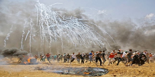 Zionist forces using lethal gases against Palestinian protesters