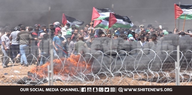 Zionist forces attack Palestinian protesters in Gaza, 60 injured