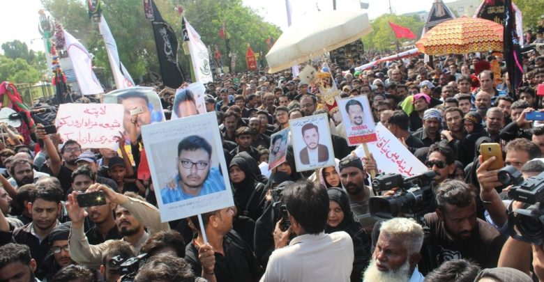 Missing Shias protest Ashura