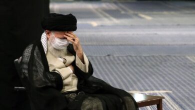 Ayatollah Khamenei at mourning