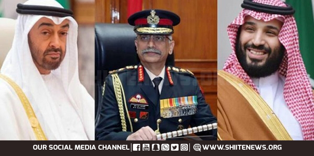 Indian army chief visiting Saudi Arabia and UAE with anti Pakistan agenda