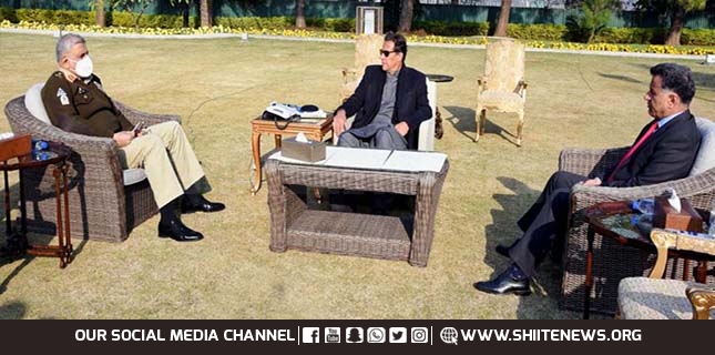 Army Chief and DG ISI call on Prime Minister Imran Khan in Islamabad