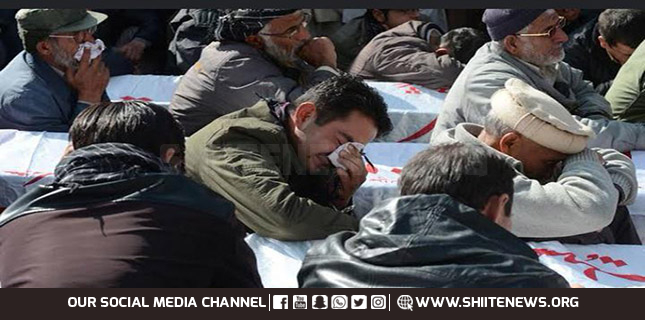 Sit in along with coffins of martyred Hazara Shia coalminers continue today