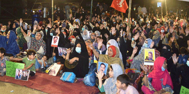 Families at sit in cry against enforced disappearance of their bread earners