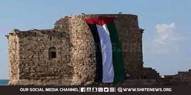 Palestinian Flag Raised over Sidon Sea Castle