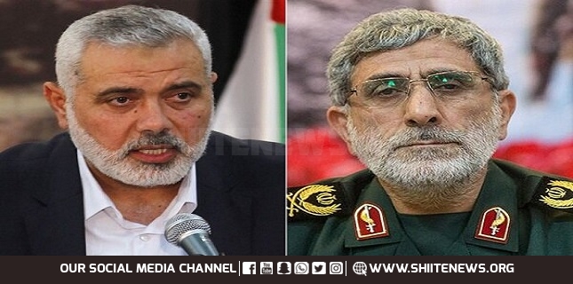 General Esmail Qhaani, Hamas chief discuss latest development