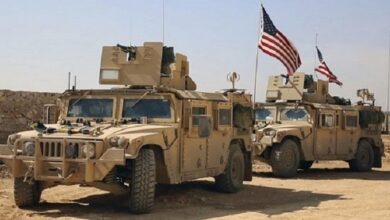 A US military convoy enters Hasakah, Syria