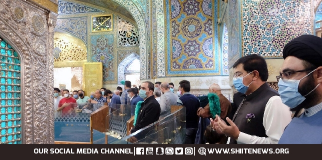 Sadiq Sanjrani visits Holy Shrine of Imam-e-Reza (Alaih-e-Salam)