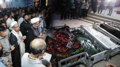 Funerals of Martyrs of Nooriabad Bus Accident held in Karachi