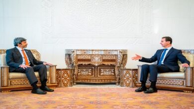 Syrian President meets UAE Foreign Minister in Damascus