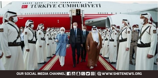 Turkish president arrives in Doha to meet with Qatari officials