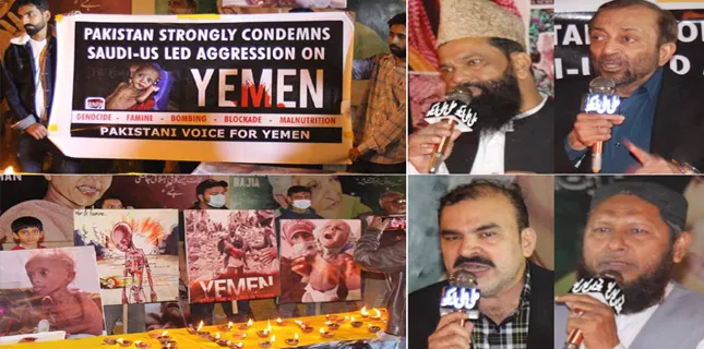 Civil Society glow candles for solidarity with oppressed Yemeni Muslims at KPC