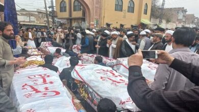 Funeral ceremony of martyrs of terrorist attack on Peshawar mosque