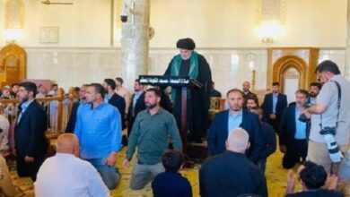 Muqtada Al-Sadr leads Friday prayer at al-Kufa Mosque in Najaf