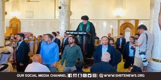 Muqtada Al-Sadr leads Friday prayer at al-Kufa Mosque in Najaf