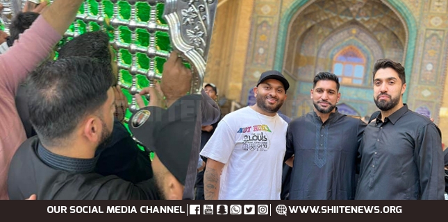 World-renowned Pakistani origin boxer Aamir Khan visits shrine of Ali (AS) in Najaf Ashraf