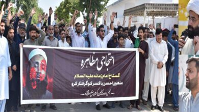 MWM protests in Islamabad against cursed Ahsan Boxer