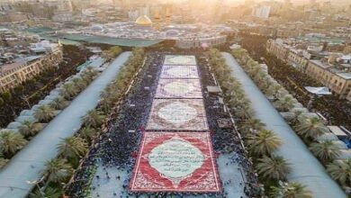 Holy Quran Tops Heads of Millions of Arbaeen Pilgrims, General Qaani in Karbala