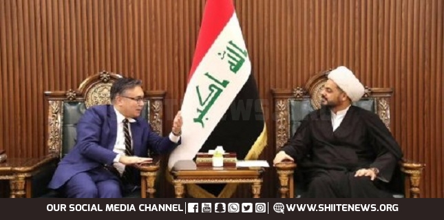 Al-Khazali discusses regional issues with the Japanese ambassador