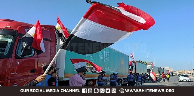 First aid trucks get into Gaza from Rafah