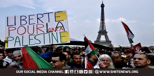 French unions march for Palestine as Macron pushes anti-Hamas war coalition