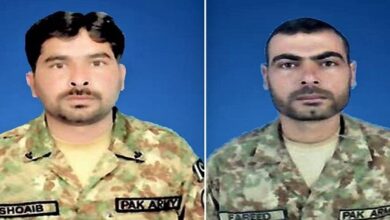 Two soldiers martyred, as many terrorists killed