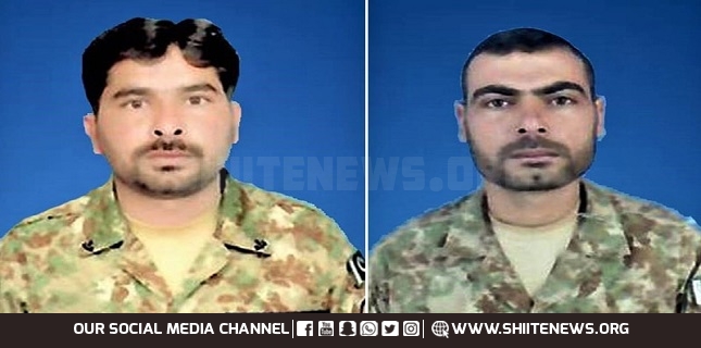 Two soldiers martyred, as many terrorists killed