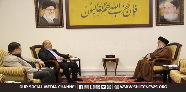 Nasrallah holds talks with senior Hamas officials amid Israeli war in Gaza
