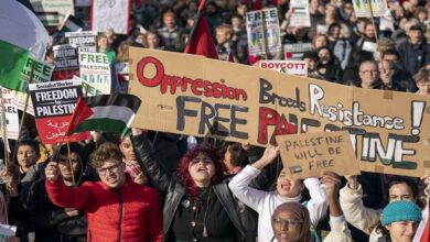 People in Scotland hold rally in support of Palestinians