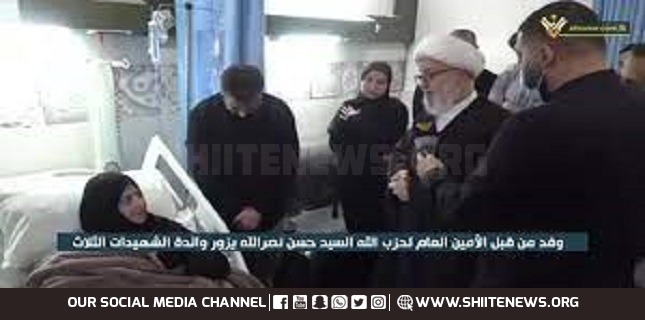 Nasrallah’s Delegation Visits Mother of 3 Martyred Daughters