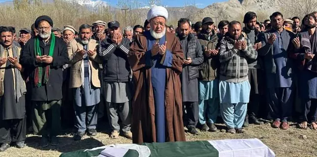 Funeral prayer of Mubarak Ali Shah, martyred in terrorist attack in Pasni Balochistan, offered