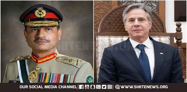 COAS Gen Asim Munir discusses security issues with Blinken