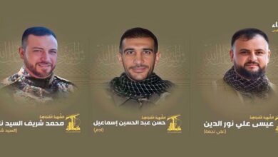 Israel kills three Hezbollah members in southern Lebanon